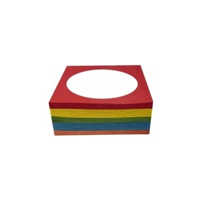 Papírová obálka na CD/DVD s okénkem, ve folii, 100-pack, bez lepu, barevné BOX67