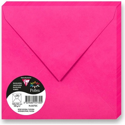 Clairefontaine 165 × 165 mm - barevná obálka - 20 ks, růžová