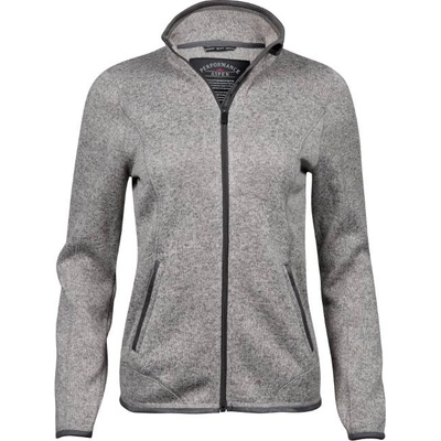 TEE JAYS tj9616 / Дамско меланжирано плетено поларено яке - сиво меланж l (18961607703)