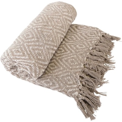 LESLI LIVING pléd : LIGHT BROWN 125x150