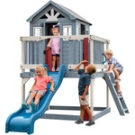 Backyard Discovery Beacon Heights Playhouse със синя пързалка, пясъчник и веранда (B2102323)