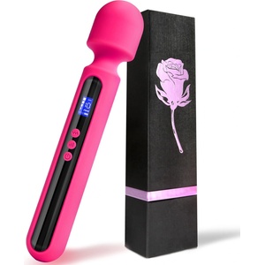 SuperLove Digital Strong AkuWand Massager Extra Large Neon Pink