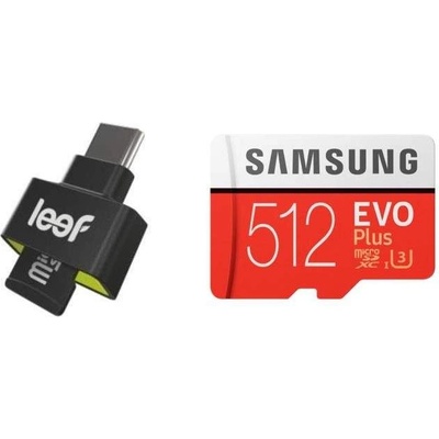 Leef Access-C microSD Card Reader + Samsung MicroSD 512GB EVO Plus UHS-I (U3) Memory Card - четец за microSD карти + MicroSD 512GB устройства с USB-C