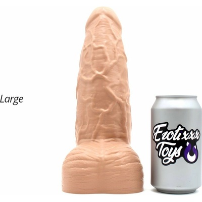 Erotixxx Toys Big Veiny Pale Flesh 75% L prémiové silikónové dildo s Vac-U-Lock 27 x 5,2–7,7 cm