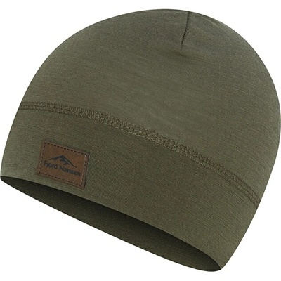 Fjord Nansen Čepice LIGHT MERINOULL BEANIE zelená