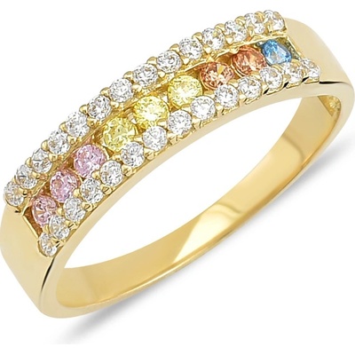 Lillian Vassago Zlatý prsten s barevnými zirkony LLV11 GR002Y
