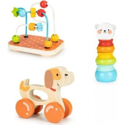 Eco Toys dřevěná vzdělávací sada hraček 3 hraček