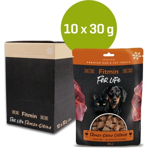 Dibaq Fitmin For Life Лакомства от щраус, изсушени чрез замразяване, за кучета и котки 10 бр