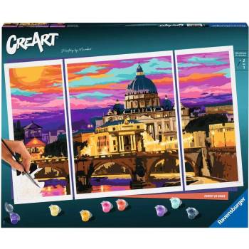 Ravensburger Комплект за рисуване по номера Ravensburger CreArt - Залез в Рим (20238)