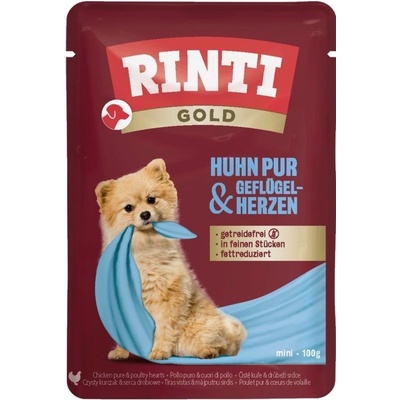 Rinti Gold PUR Adult kura & hydinové srdcia 100 g
