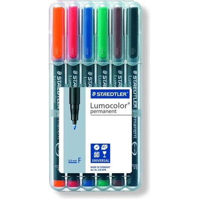 STAEDTLER К-т маркери Staedtler Lumocolor 318 OHP F, 6 цв (21106-А)