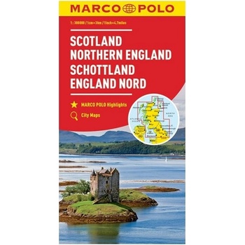 MARCO POLO Karte Großbritannien Schottland England Nord 1:300 000. Écosse Angleterre du Nord. Scotland Northern England