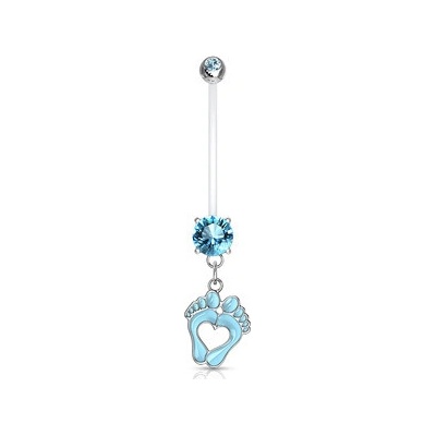 Šperky4U těhotenský piercing do pupíku stopy WP0019-Q
