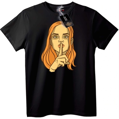 NOONEBRAND Тениска Шш! Тиха Момиче - XL, Black