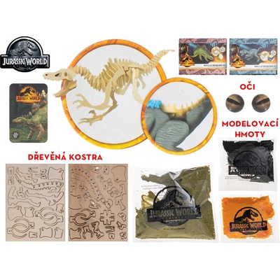 Mikro trading Jurský svět Sada na skládání a modeláž dinosaura 2 druhy