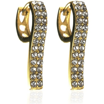 BM Jewellery Náušnice se zirkony gold z chirurgické oceli S123120