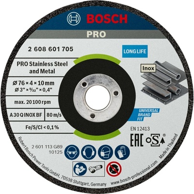 Bosch Hrubovací kotouč PRO Stainless Steel and Metal 76x4x10mm 2ks(2 608 601705)