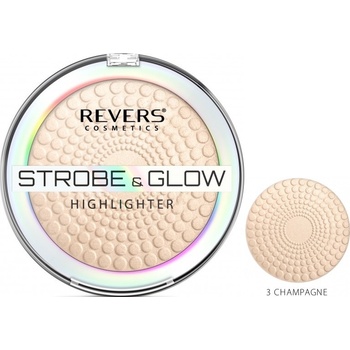 Revers Strobe & Glow Highlighter rozjasňující púder 03 Champagne 8 g