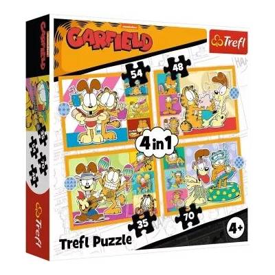 Trefl Trefl: Гарфийлд обича лазаня 4 в 1 пъзел - 35, 48, 54, 70 части