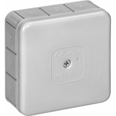 Nástenná rozvodná krabica PRO IP55 400V 12 káblových vstupov 85x85x37mm šedá