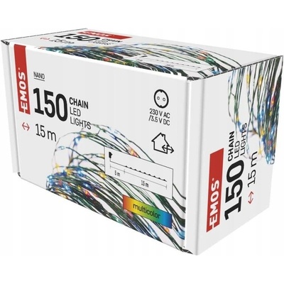 Dekoratívna reťaz LEDx150 15 m IP44 TIMER EMOS