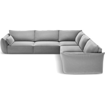 Mazzini Sofa Светлосив кадифен ъглов диван Vanda - Mazzini Sofas (MAZ_COR_51_F1_VANDA5)