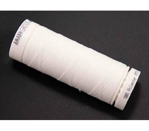 Extra elastická polyesterová niť - off white - návin 130 m