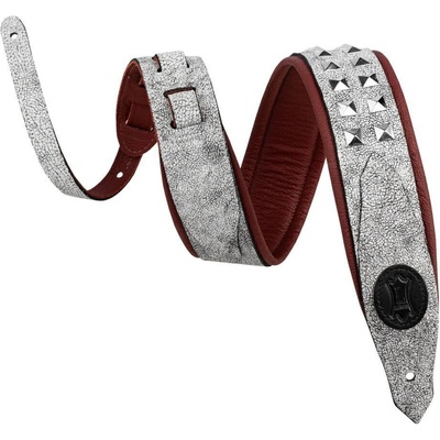 Levy's Rebel Leather White/Silver Каишка за китара (M80GRPDX-WHT)