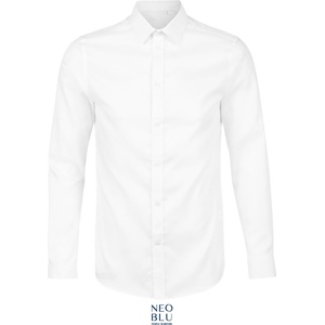 Neoblu 3182 BLAISE MEN / Мъжка риза с дълъг ръкав от микро твил - оптико бяла M (243182z1502)