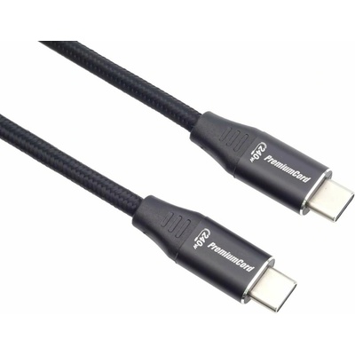 Premiumcord ku31cw15 USB-C M/M, 100W 20V/5A 480Mbps bavlněný oplet, 1,5m