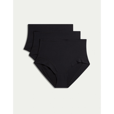 Marks & Spencer Шорти с висока талия и технология Flexifit, комплект 3 бр. Marks & Spencer черен Marks & Spencer | Cheren | ЖЕНИ | 10