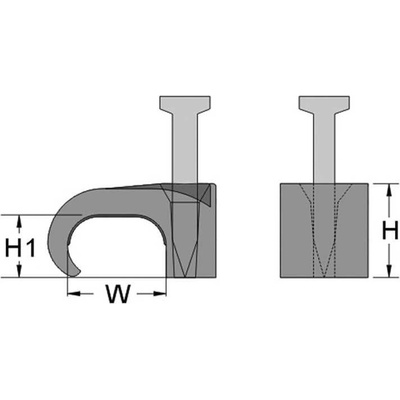 262245 Příchytka s hřebíčkem pro ploché kabely 6 - 10 mm, bílá, Haupa