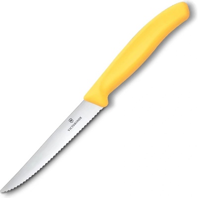 Victorinox Нож за пържоли SWISS CLASSIC 11 cm, назъбен, жълт, пластмаса, Victorinox (VN67238C1)