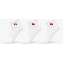 Footshop Ankle Socks 3-Pack White Red Logo