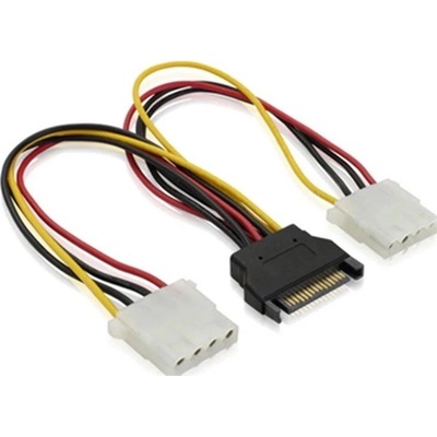 BlackBird Захранващ кабел Molex 4 пина мъжки към SATA 15 пина женски + 4 пина женски BH1503 (BH1503)