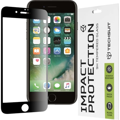 Techsuit Протектор за iPhone 7 Plus / iPhone 8 Plus - 111D Full Cover / Full Glue Glass - Черен