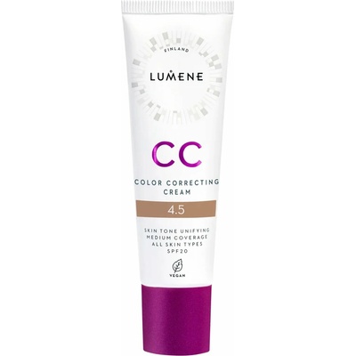 Lumene CC Color Correcting Cream CC krém pre jednotný tón pleti SPF20 4.5 Neutral 30 ml