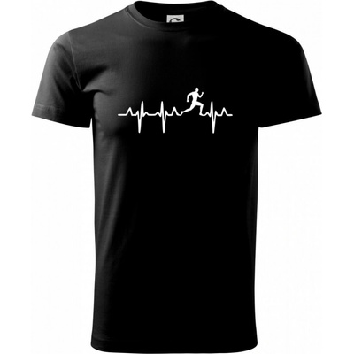 EKG bežec muž pánske tričko čierne