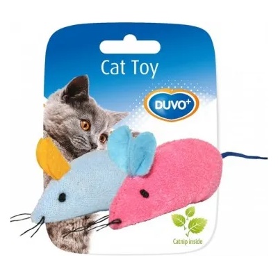 Duvoplus играчка за котки, мишки от плат, с котешка трева, 6х5х3 см, 2 бр, Белгия - 1717019