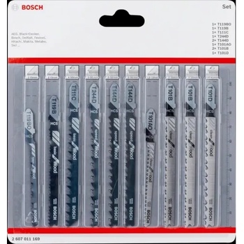 Bosch Комплект ножове за прободен трион Wood, 10 части 2607011169