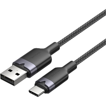 Vention USB-A 2.0/M - USB-C/M, 2 m, (черен, 3A), кабел