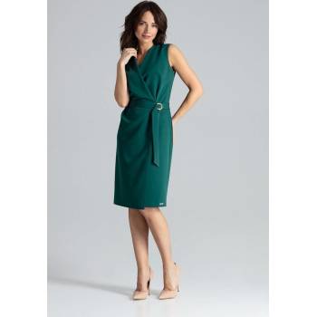 Elegantní šaty s opaskem L037 green
