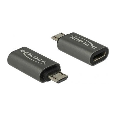 Delock USB antracit 2.0 Micro B samec na USB C 2.0 samice