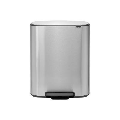 Кош за смет Brabantia Bo Pedal Matt Steel Fingerprint Proof, 2 х 30 л (BRABANTIA 1003192)