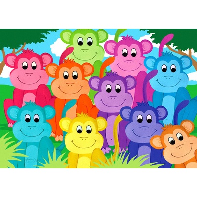 Enjoy - Puzzle Rainbow Monkeys - 1 000 piese