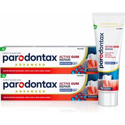 Parodontax Aktivní obnova dásní Whitening 2 × 75 ml