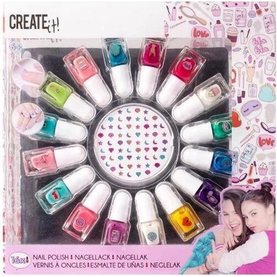 Create It! laky na nehty – sada 16 barev s ozdobami