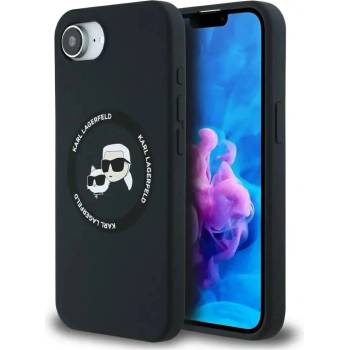 KARL LAGERFELD Liquid Silicone Karl & Choupette Heads Case с MagSafe за iPhone 16e - черен (3666339453688)