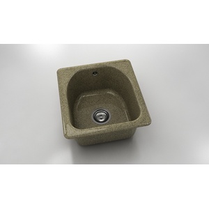 FAT Кръгла мивка Classic 217, Granicite, 330 Walnut Toffee, с включен сифон Мивка за вграждане