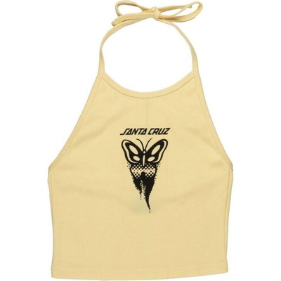SANTA CRUZ tielko Asp Butterfly Front Halter Top Butter